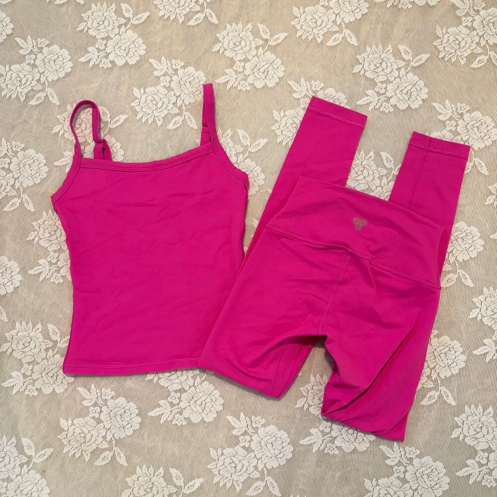 Aritzia Golden Hot Pink Workout Set